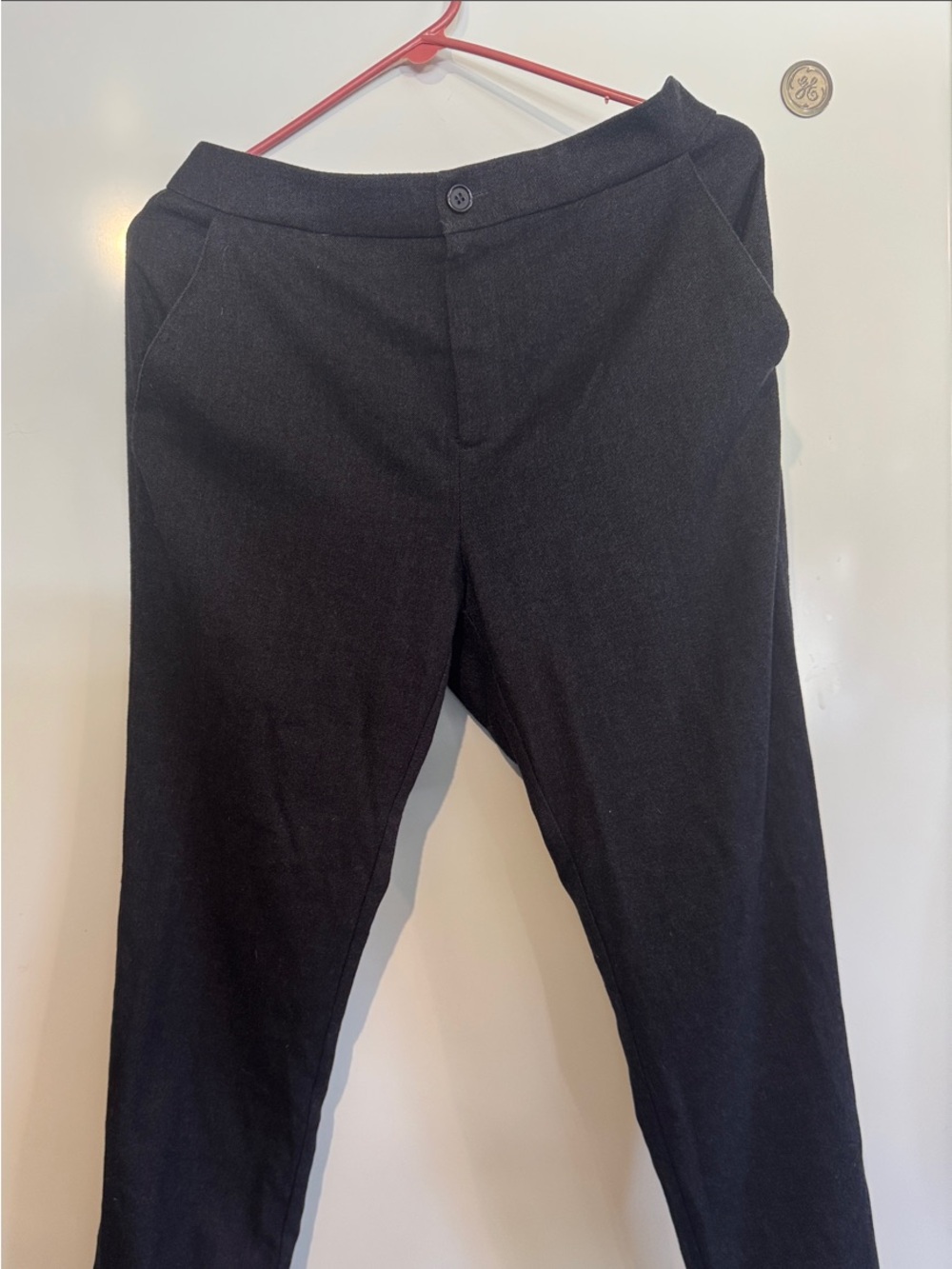 Women’s Navy Dress Slacks- Wool Like Pants - Banded leg